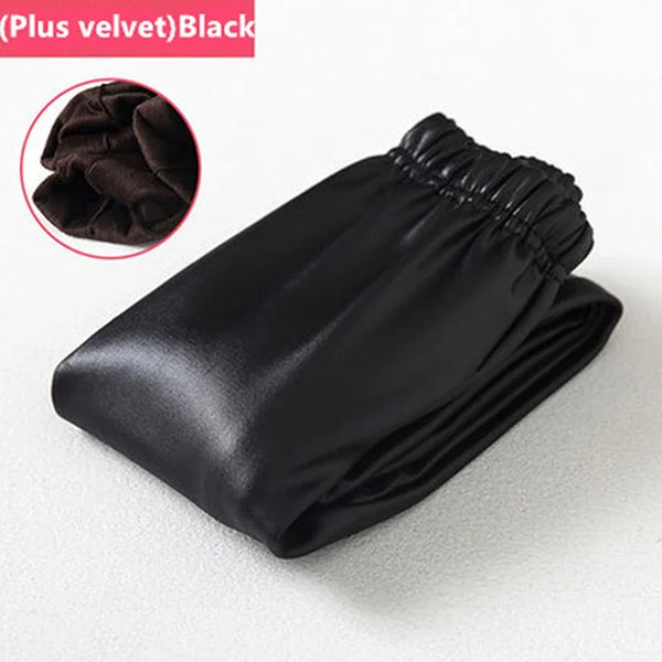 Kids Girls Leggings Autumn Winter Solid Children Warm Trousers Girl Casual PU Leather Pencil Pants Cute Toddler Leegings