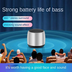 Mini Bluetooth-compatible  Speaker Portable Intelligent One Drag Two Small Steel Cannon Metal Wireless Bluetooth Sound Subwoofer