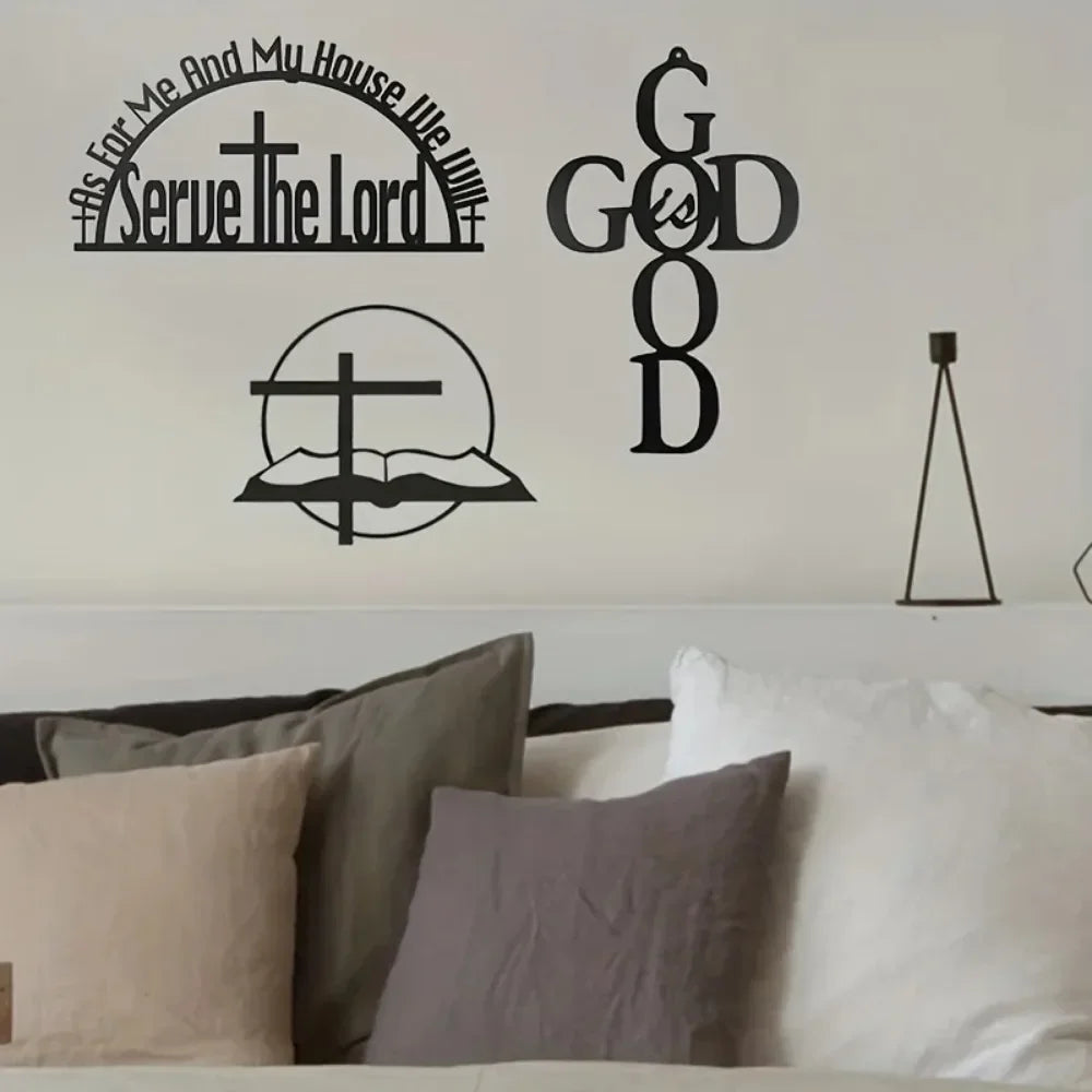 As For Me and My House Sign 2024 Black metal Bible verse wall decor, Christian inspirational wall art for home