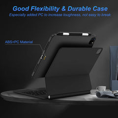 GOOJODOQ Magnetic Case for iPad Pro 11 13 2024 M4 Air 6 Air 4/5 iPad Pro 12.9 Magic Keyboard Compatible Case Pencil Holder