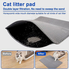Pet Cat Litter Mat Waterproof Double Layer Cat Litter Trapping Pet Litter Box Mat Clean Pad Products For Pet Shop, Pet Accessories