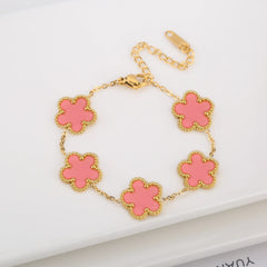 Stainless Steel Adjustable Clover Bracelet – Classic Party Gift