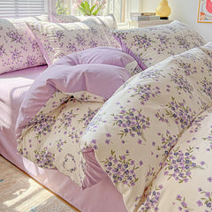 2025 Washed Cotton Double Yarn Single Quilt Cover Simple Wind Ins Wind Small Floral Korean Version Duvet Skin Friendly Bedding