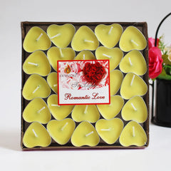 50pcs Heart-shaped Tea Candles Lights Set Birthday Anniversaries Wedding Valentine's Day DIY Decor Tea Candle Light Tea Wax