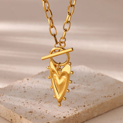 316L Stainless Steel Multilayer Heart Necklace Girls Goth Gold Color Clavicle Chain Charm Choker Jewelry Birthday Gift