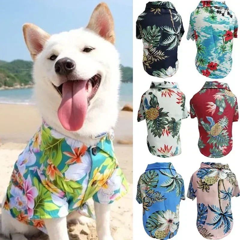 Hawaiian Style Pet Dog Clothe Summer SandBeach Dog Shirts for Small Medium Dogs Puppy Cat Clothing Ropa Perro Pug French Bulldog Pet Shop Pet Clothing