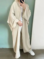 Similar Cotton Linen Batwing Kimono Abaya Dubai Islam Muslim Dress For Women Kebaya Kaftan Robe Musulmane Caftan Marocain Femme