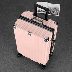 2024 New High-End Aluminum Frame Luggage Bag Thickened Travel Suitcase for Men And Women Students Large Capacity Password Box
