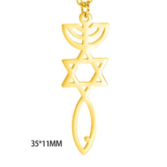 Teamer Stainless Steel Jewish Star of David Israel Map Hebrew Letter Charm Pendant for Jewelry Making Necklace DIY Wholesale