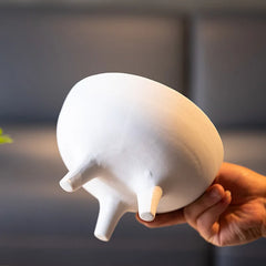 White Ceramic Flower Pot Tripod Fruit Bowl Desktop Storage Container Flower Vase Floral Arrangement Accessories Flowerpot Home Decor