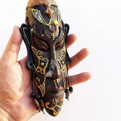 1pc, African style hanging decorations, South Africa mask pendant, Handmade painted resin craft, Restaurant bar wall decoration