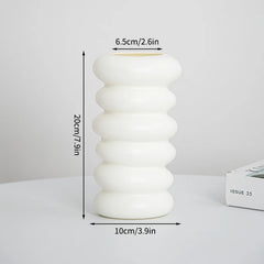 Nordic Vases Pure White Plastic Vases Imitation Ceramic Flower Vases Desktop Flowerpot Wedding Decor Home Ornament