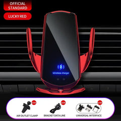 VIKEFON 15W Car Magnetic Wireless Charger Automatic Car Mount Phone Holder For iPhone Samsung Infrared Induction Fast Charging