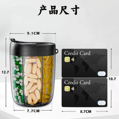 6 Grids Large Pill Cup Bottle Organizer Supplement Organizer for Holding 6 Various Vitamins Travel Pill Case Box Straw Container