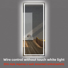 15.5 * 27.5 Inches LED Smart Full-length Mirror  Bedroom Wall Wall Hanging Full-body Simple Frameless Wall Fitting Mirror