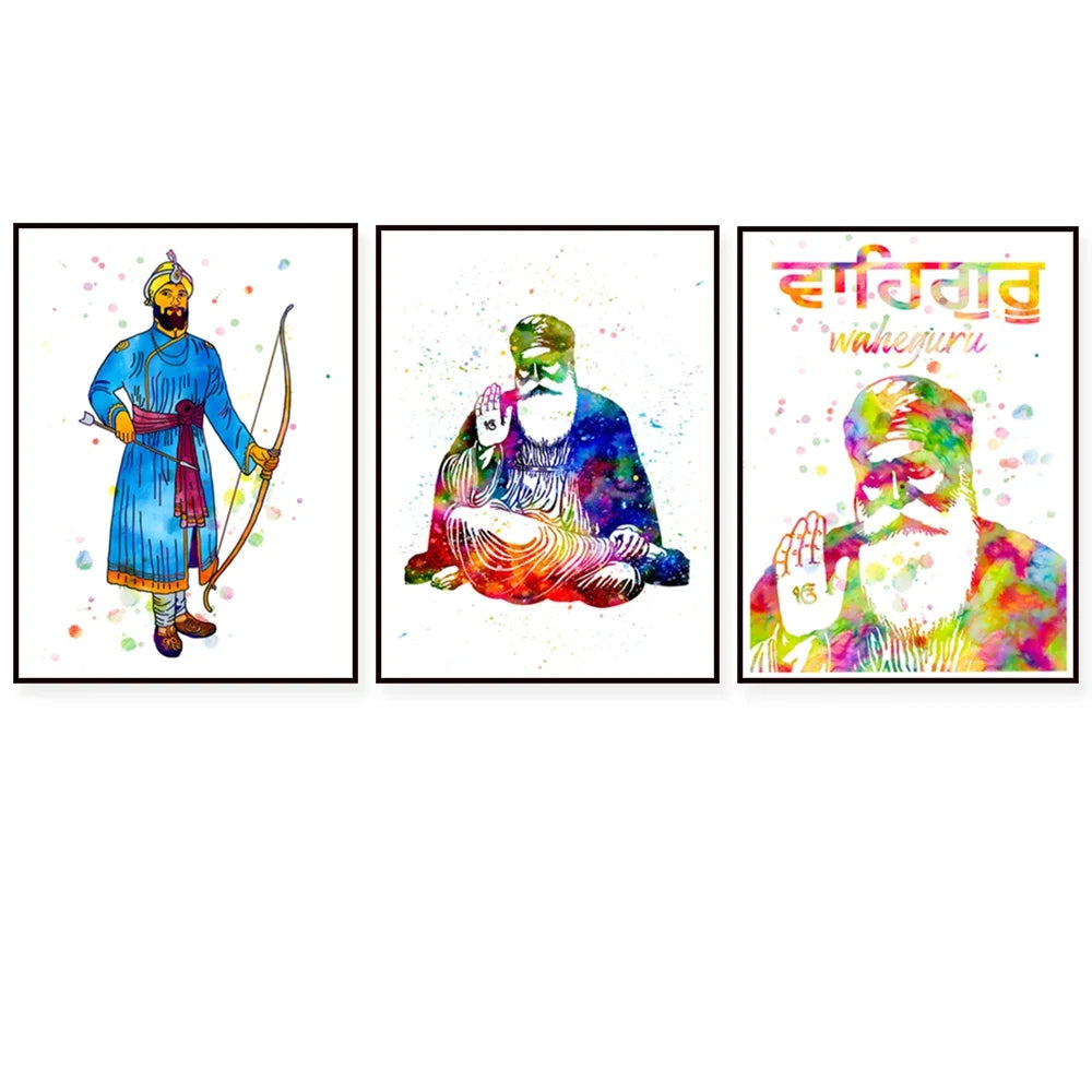 Sikh Art Print of Guru Nanak Spiritual Wall Decor Meditation and Yoga Poster Perfect Gift for Mindfulness and Inner Peace