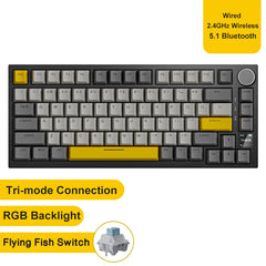 Ajazz AK820/AK820Pro Wireless/Bluetooth Mechanical Keyboard with Knob