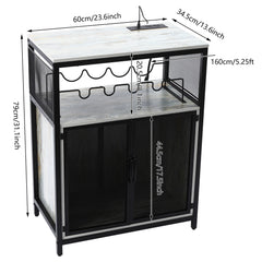 RGB Wine Bar Cabinet FreeStanding Liquor Storage Cabinet Alcohol Display Cabinet with Glass Holder & Outlet Kitchen & Dining Furniture