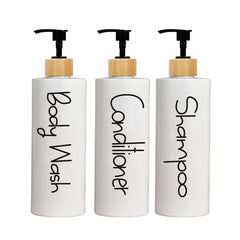 3PCS Bathroom Soap Dispenser Reusable Hand Pump Dispenser Bottle Bathroom Shower Gel Shampoo Refillable Bottle Container