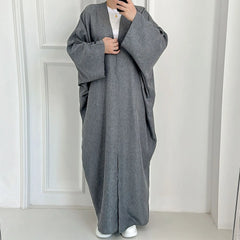 Summer Abaya Dubai Turkey Muslim Batwing Sleeves Islamic Clothing Women Hijabi Outwear Ramadan Eid Kaftan Open Front Kimono