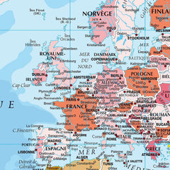 Wall Poster Map of The World French Language Polyester Vinyl Painting Office School Supplies Home Decoration Carte Monde