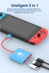 3 in 1 USB C Docking Station 4K HDMI GAME HUB Adapter 100W PD USB 3.0 Hub for Switch, MacBook & Phones
