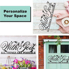 HelloYoung Metal Wall Art With God All Things Are Possible, Bible Verses Metal Wall Sculpture Metal Wall Decor Metal Sign