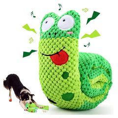 Dog Puzzle Feeder Interactive Toy Indestructible Plush Sound Squeak Puppy Toys For Resistant Foldable Snail Dogs Pet Supplies Pet Shop
