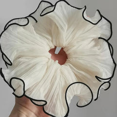 Korean Big Scrunchies – Pink & White Hair Bands for Women