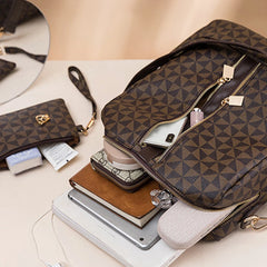 2pcs Backpack And Handbag Set, For Women, Waterproof Double Shoulder Crossbody Bag, Women's Travel Send Co