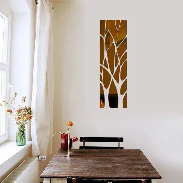 3D Acrylic Lucky Tree Wall Stickers DIY Stickers Art Mirror TV Background Wall Stickers Home Living Room Bedroom Home Decor Mirror Art