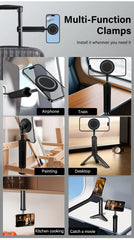 Magnetic Mini Tripod for Phone Tablet Foldable Desk Magnetic Phone Stand Detachable Cell Phone Tripod Hands Free Holder For Vlog