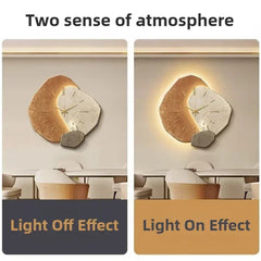 [3D imitation]Modern Clock with Light Design Clock Minimalism Wall Clocks Stylish Large Living RoomMechanism Silent Decor