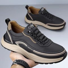 Men’s Luxury Leather Sneakers 2025 Anti-Slip Sports Shoes