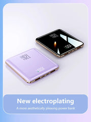 New 500000mAh Mini Power Bank Built-in 4 Cables Large Capacity Super Fast Charging External Battery for IPhone Samsung