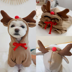 Cute Elk Dog Clothes Reindeer S/M/L Dogs Hoodies Warm Pet Clothing Puppy Cat Costume Coat Chihuahua Mouse Cheese Jacket Suit Pet Shop Pet Clothing