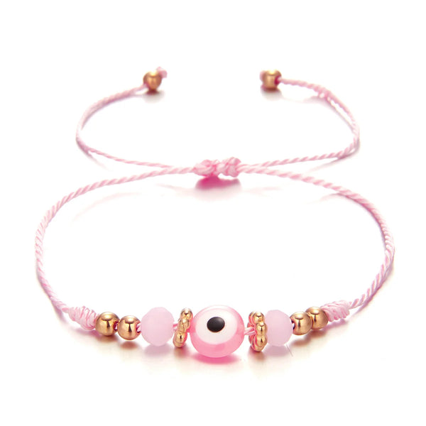 Turkish Evil Eye Bracelets For Women Men Handmade Woven Crystal Beads Demon Eyes Red Black Rope Chain Bracelet Couple Jewelry
