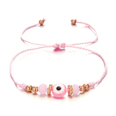 Turkish Evil Eye Bracelets For Women Men Handmade Woven Crystal Beads Demon Eyes Red Black Rope Chain Bracelet Couple Jewelry