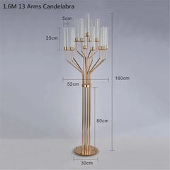Modern 13-Head Acrylic Candles, Perfect for Wedding Parties, Holiday Gatherings, Outdoor Aisle Table Center Decor