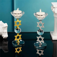Hexagram Crystal Candle Holder Sacred Geometry Altar Stand for Meditation Yoga Healing Witchcraft Decor