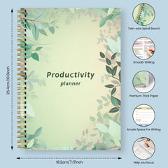 B5 Productivity Planner, Daily and Weekly Organizer with Priorities,To-Do List,Schedule,Floral Cover Journal for Time Management