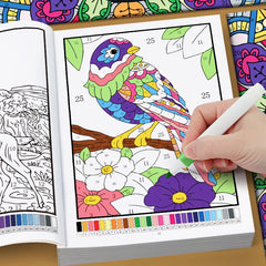 32 Pages Color By Number Mandala Coloring Book for Adults Relaxation Stress Relief Mindfulness Anti-Anxiety Therapy Gift