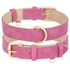 Soft Padded Dog Collar Leash Set PU Leather Pet Dog Collars With Walking Lead Rope Adjustable For Small Medium Dogs Pug Pet Shop