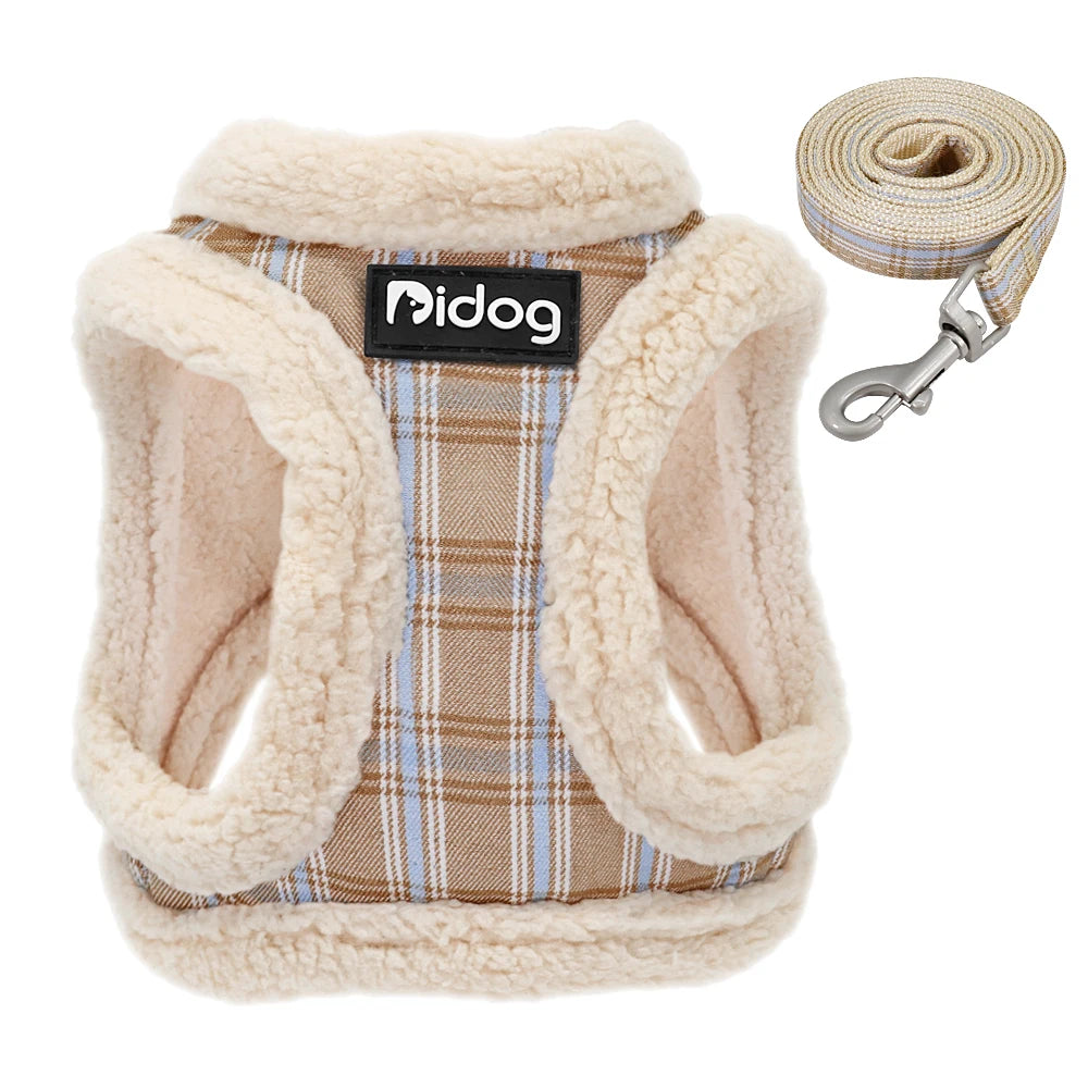 Winter Warm Dog Harness Vest Soft Padded Pet Chihuahua Puppy Harness Leash Set Adjustable For Small Medium Dogs French Bulldog Pet Shop