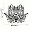 Hamsa Hand Wall Decor Metal Sculpture Evil Eye Spiritual Art Deco Rustproof Home - TY7377