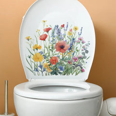 Green Plant Leaves Bathroom Toilet Sticker WC Closestool Wall Sticker Self Adhesive Mural Beautify Flower Home Decor Decals