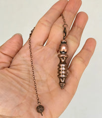 Antique Metal Copper isis Pendulum for Divination Dowsing Open whirligig Radiestesia Professional Witch Pendulo Answers X386