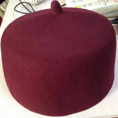 Eid Ramadan Prayer Hats for Muslim Men Wool Felt  Fashion Brown Red Kufi Hijab Handmade Beret Caps Spring Winter Elegant Hat
