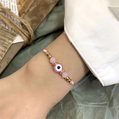 Turkish Evil Eye Bracelets For Women Men Handmade Woven Crystal Beads Demon Eyes Red Black Rope Chain Bracelet Couple Jewelry
