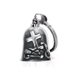 Vintage Christian Jesus Cross Bell Pendant Motorcycle Bell Necklace Punk Biker Religious Exorcist Lucky Jewelry for Men's